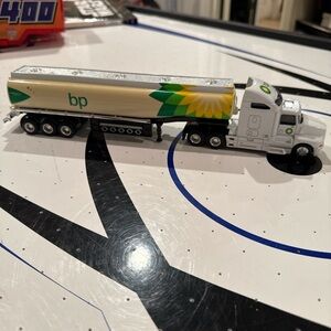 BP Toy Truck with Trailer - White and Green